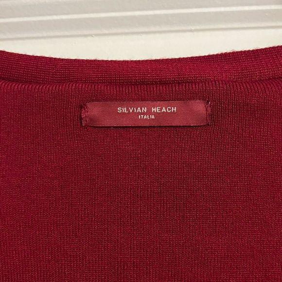 NWT Silvian Heach Deep Red Cropped Button Front Long Sleeve Cardigan Size XL - Picture 11 of 14